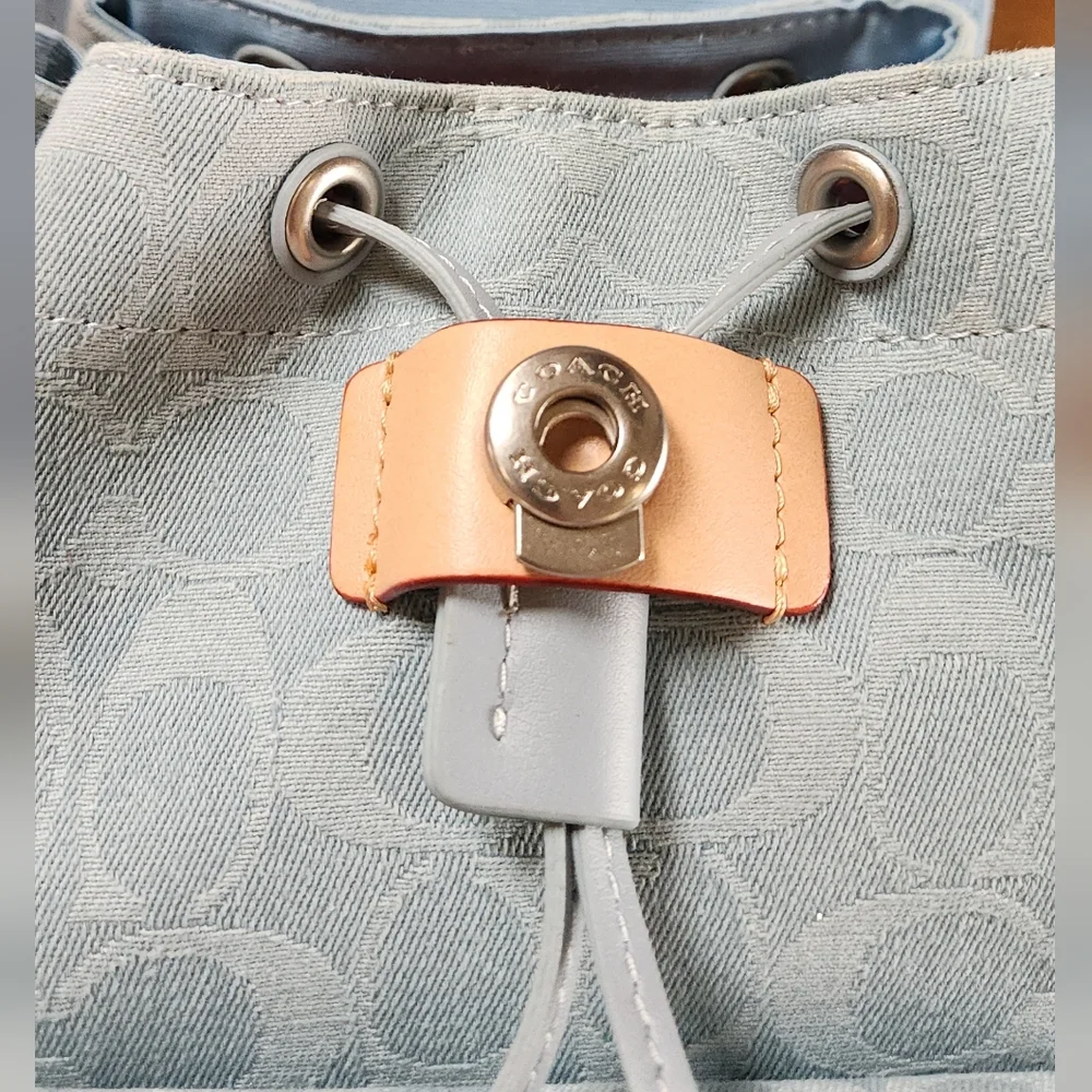 Coach Riya 21 Washed Denim Backpack - Picture 8 of 15